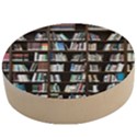 Book Collection In Brown Wooden Bookcases Books Bookshelf Library Wooden Bottle Opener (Round) View1