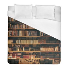 Books On Bookshelf Assorted Color Book Lot In Bookcase Library Duvet Cover (full/ Double Size) by Ravend