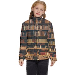 Books On Bookshelf Assorted Color Book Lot In Bookcase Library Kids  Puffer Bubble Jacket Coat by Ravend