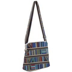 Bookshelf Zipper Messenger Bag by Ravend