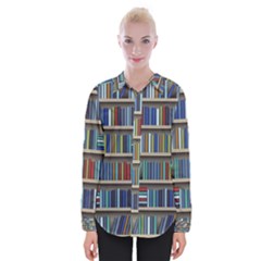 Bookshelf Womens Long Sleeve Shirt