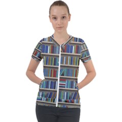 Bookshelf Short Sleeve Zip Up Jacket by Ravend
