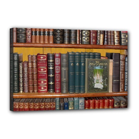 Books-library-bookshelf-bookshop Canvas 18  X 12  (stretched)