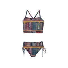 Books-library-bookshelf-bookshop Girls  Tankini Swimsuit by Ravend