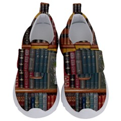 Books-library-bookshelf-bookshop Kids  Velcro No Lace Shoes