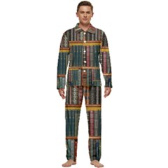 Books-library-bookshelf-bookshop Men s Long Sleeve Velvet Pocket Pajamas Set by Ravend