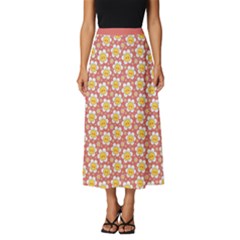 Cute Smile Face Chamomile Classic Midi Chiffon Skirt by flowerland