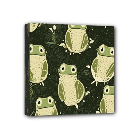 Frog Pattern Mini Canvas 4  X 4  (stretched)