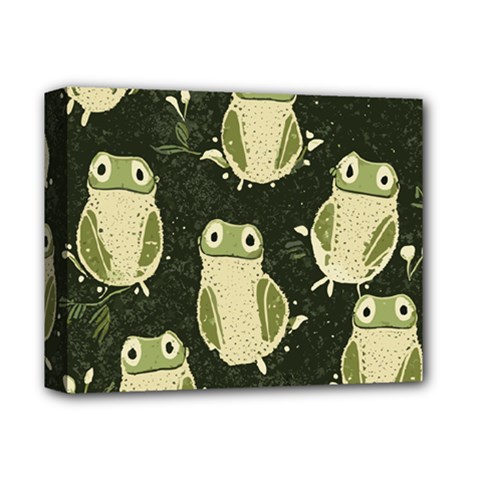 Frog Pattern Deluxe Canvas 14  X 11  (stretched)