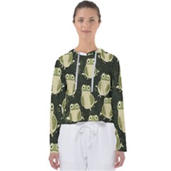 Frog Pattern Women s Slouchy Sweat by Valentinaart