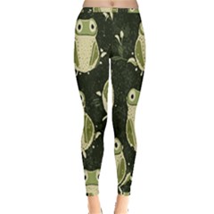 Frog Pattern Inside Out Leggings by Valentinaart