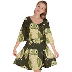 Frog Pattern Velour Kimono Dress by Valentinaart