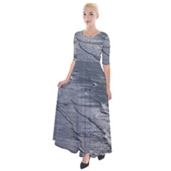 Atlantic Ocean Aerial View, Tierra Del Fuego, Argentina Half Sleeves Maxi Dress by dflcprintsclothing