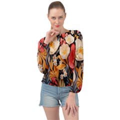 Ai-generated Banded Bottom Chiffon Top