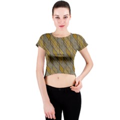 Background-batik Crew Neck Crop Top by nateshop