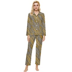 Background-batik Womens  Long Sleeve Velvet Pocket Pajamas Set