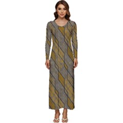 Background-batik Long Sleeve Longline Maxi Dress