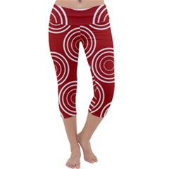 Background-red Capri Yoga Leggings