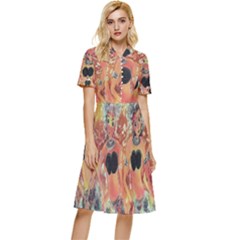 Indonesia-lukisan-picture Button Top Knee Length Dress by nateshop