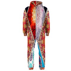 Mandala Pattern, Desenho, Designs, Glitter, Pattern Hooded Jumpsuit (Men)