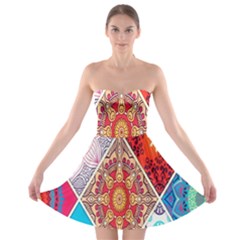 Mandala Pattern, Desenho, Designs, Glitter, Pattern Strapless Bra Top Dress by nateshop