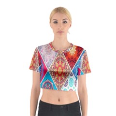 Mandala Pattern, Desenho, Designs, Glitter, Pattern Cotton Crop Top by nateshop