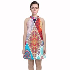 Mandala Pattern, Desenho, Designs, Glitter, Pattern Velvet Halter Neckline Dress  by nateshop