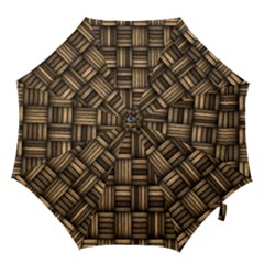 Brown Weaving Texture, Macro, Brown Wickerwork Hook Handle Umbrellas (large) by nateshop