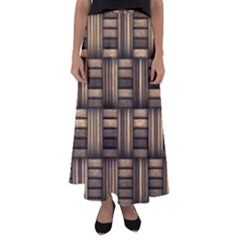 Brown Weaving Texture, Macro, Brown Wickerwork Flared Maxi Skirt by nateshop