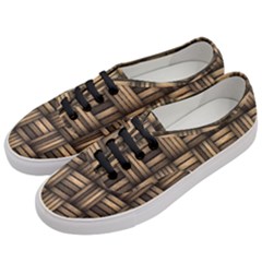 Brown Weaving Texture, Macro, Brown Wickerwork Women s Classic Low Top Sneakers by nateshop