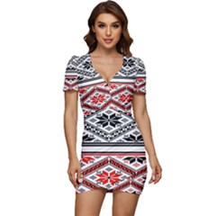 Bulgarian Low Cut Cap Sleeve Mini Dress by nateshop