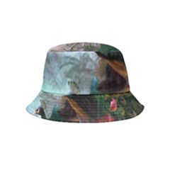 Peacock Art Painting Inside Out Bucket Hat (kids) by Ndabl3x