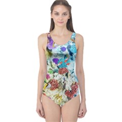 Fish The Ocean World Underwater Fishes Tropical One Piece Swimsuit by Ndabl3x