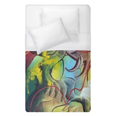 Detail Of A Bright Abstract Painted Art Background Texture Colors Duvet Cover (single Size)