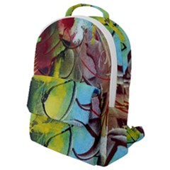 Detail Of A Bright Abstract Painted Art Background Texture Colors Flap Pocket Backpack (small) by Ndabl3x