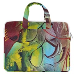 Detail Of A Bright Abstract Painted Art Background Texture Colors Macbook Pro 16  Double Pocket Laptop Bag  by Ndabl3x