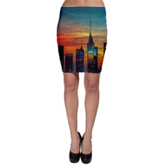 New York City Skyline Usa Bodycon Skirt by Ndabl3x