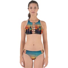 New York City Skyline Usa Perfectly Cut Out Bikini Set by Ndabl3x