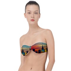 New York City Skyline Usa Classic Bandeau Bikini Top  by Ndabl3x