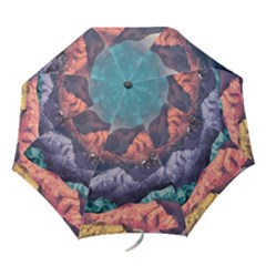 Adventure Psychedelic Mountain Folding Umbrellas by Ndabl3x