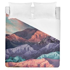 Adventure Psychedelic Mountain Duvet Cover (queen Size) by Ndabl3x