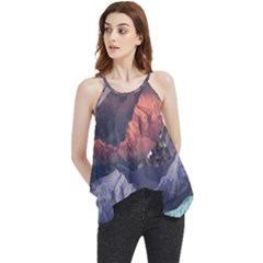 Adventure Psychedelic Mountain Flowy Camisole Tank Top