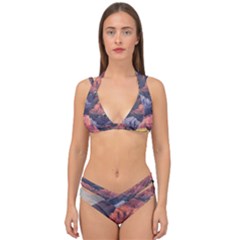 Adventure Psychedelic Mountain Double Strap Halter Bikini Set by Ndabl3x