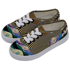 Surreal Art Psychadelic Mountain Kids  Classic Low Top Sneakers by Ndabl3x