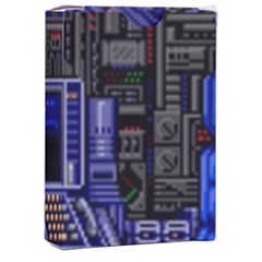 Blue Computer Monitor With Chair Game Digital Art Playing Cards Single Design (rectangle) With Custom Box by Bedest