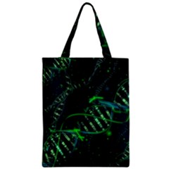 Green And Black Abstract Digital Art Zipper Classic Tote Bag