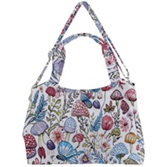 Mushroom Pattern Double Compartment Shoulder Bag by Valentinaart