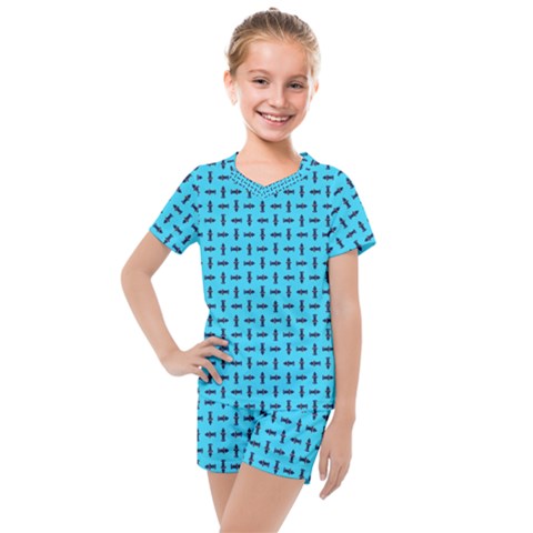 Pattern-123 Kids  Mesh T-shirt And Shorts Set by nateshop