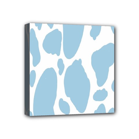 Cow Print, Aesthetic, Y, Blue, Baby Blue, Pattern, Simple Mini Canvas 4  X 4  (stretched)