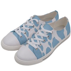 Cow Print, Aesthetic, Y, Blue, Baby Blue, Pattern, Simple Women s Low Top Canvas Sneakers by nateshop